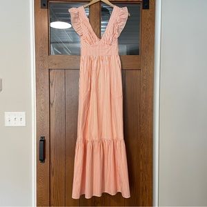 Skies are Blue Ryan Striped Back Tie Dress, XS